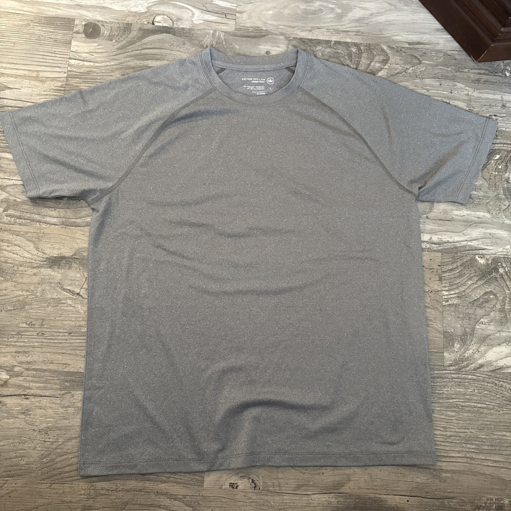 Peter Millar Crown Sport Short‎ Sleeve Men's LARGE Perf. Shirt UPF 50+ TRAVELERS